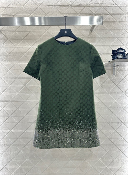 Gucci Custom Imported Jacquard Top with Rhinestones and Double G Pattern