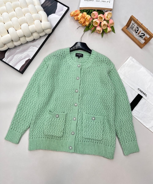 Chanel Bowknot Hollow Needle Knit Cardigan, Comfortable and Elegant