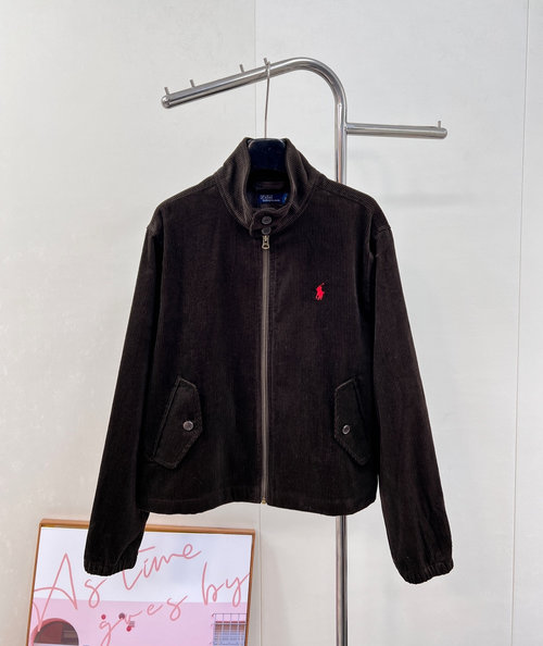 Polo Ralph Lauren Soft Corduroy Lapel Embroidered Jacket for Versatile Wear