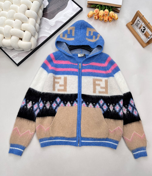 Dior Elegant Double F Knit Coat in Imported Fabric