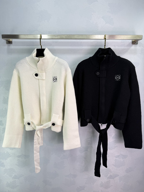 Loewe Knitted Cardigan with Classic Logo Embroidery, Soft Wool Blend