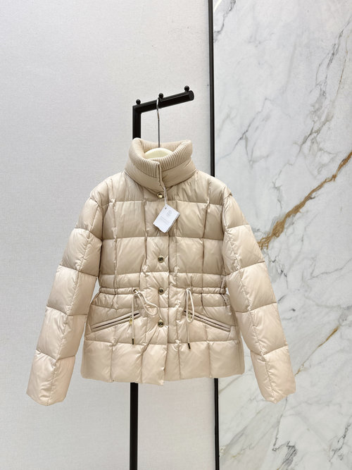 Brunello Cucinelli Stand-up Collar Short Down Jacket with 90% White Goose Down Filling