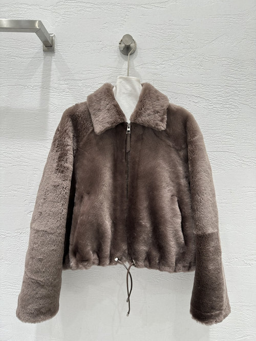 Versace Exclusive Vintage Fur-Trimmed Leather Jacket with Handmade Edges