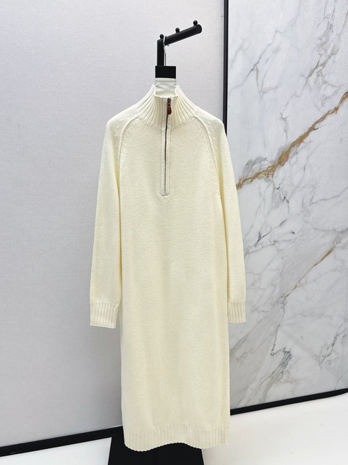 Loro Piana Exclusive Long Wool Dress with Loose H - Shape