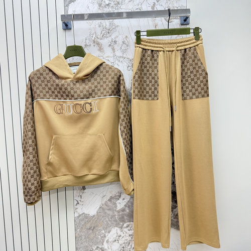 Gucci Imported Polyester Fiber Casual Suit, Fashionable and High-end