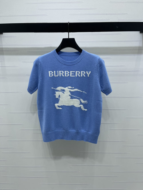 Burberry Premium Custom Knit Sweater with War Horse Emblem and Brand Hook