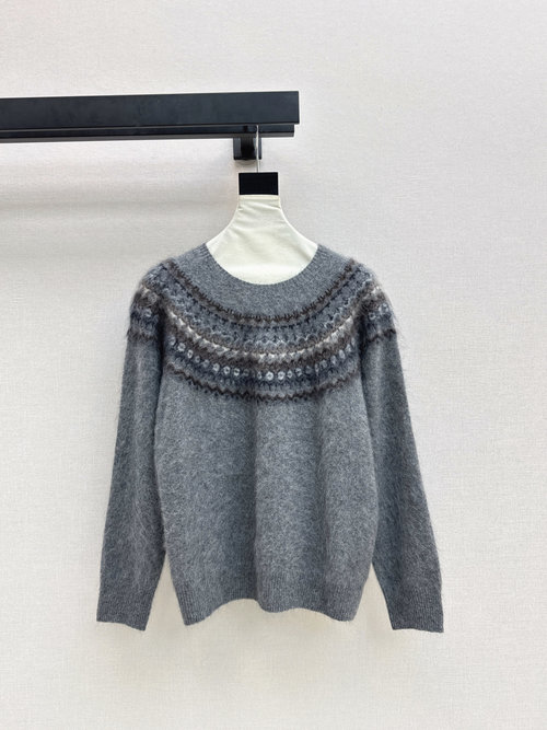 Loro Piana Knitted Sweater with Embroidery, Loose Fit