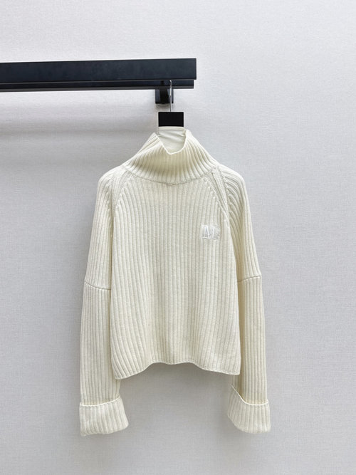 Max Mara Lazy High - Neck Sweater in Melange Wool Colors