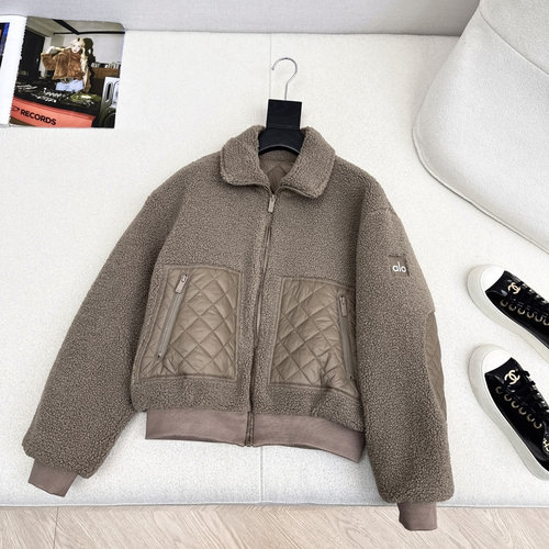 Alo Furry Quilted Jacket with Detachable Hat, Four Color Options