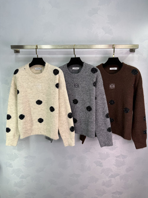 Loewe Polka Dot Long - Sleeve Sweater in Soft Wool, Elegant and Versatile