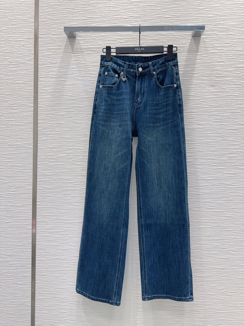 Prada Elastic Jeans with 3D Tailoring, Slimming and Versatile