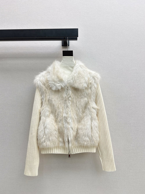 Fendi Fox Fur Collar Detachable Sleeve Coat