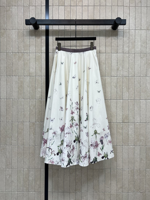 Dior Butterfly Print High-Waisted Midi Skirt for Any Occasion