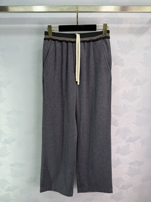 Miu Miu Wide Leg Drawstring Pants, Premium Wool, Soft and Warm