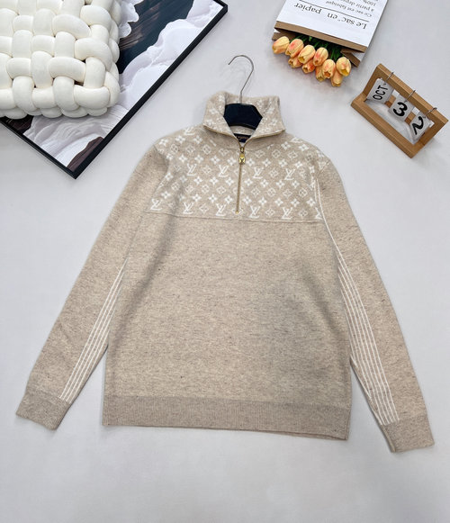 Louis Vuitton Soft Wool Blend Pullover with Monogram and Zipper