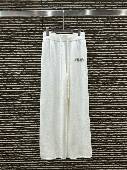 Miu Miu Fleece Lined Straight-leg Trousers