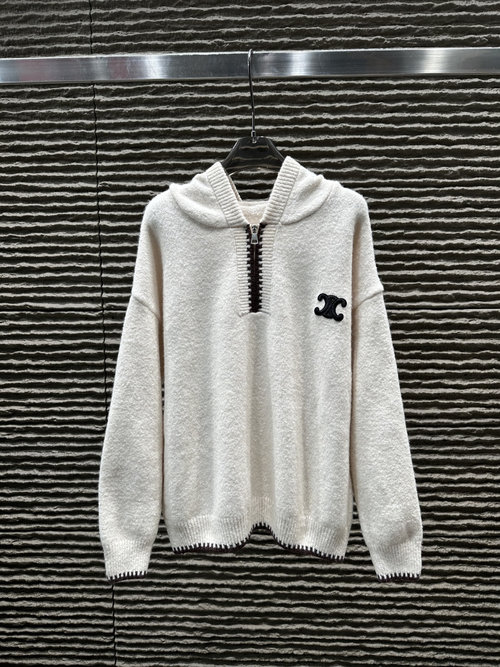 Celine Half-zippered Hooded Sweater