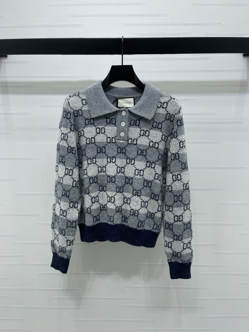 Gucci Premium Knitted Long Sleeve with Stripes and Double G Patterns