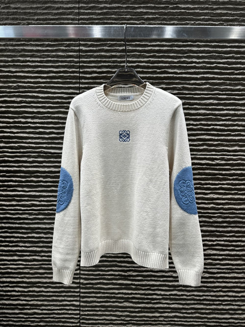 Loewe Sleeve Color-Blocked Embroidered Pullover Sweater, Unique Detail
