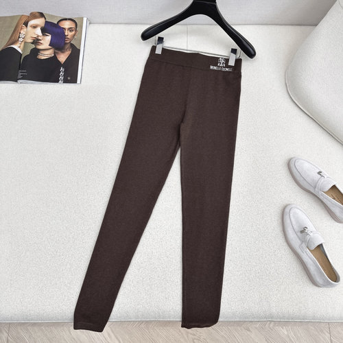 Brunello Cucinelli Comfy Knitted Logo Leggings for Elegance