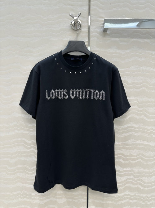Louis Vuitton MONOGRAM Logo Denim Patch Pocket Short-Sleeved T-Shirt, Comfortable