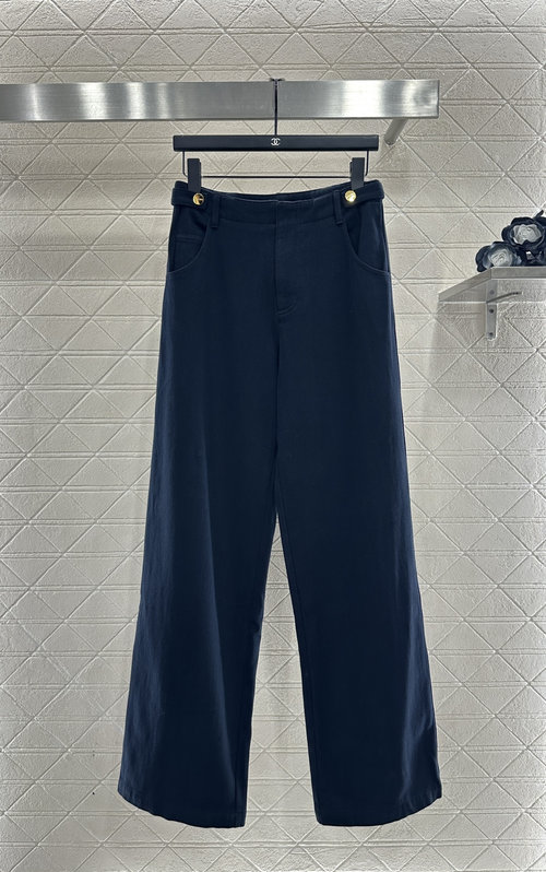 Miu Miu Wide-Leg Trousers with Side Buckles, Soft Cotton, Stylish and Warm