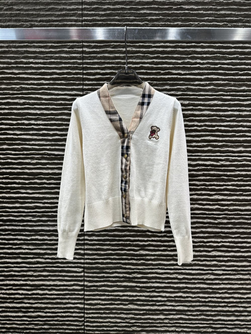 Burberry Classic Color-blocked Knit Cardigan, New Arrival