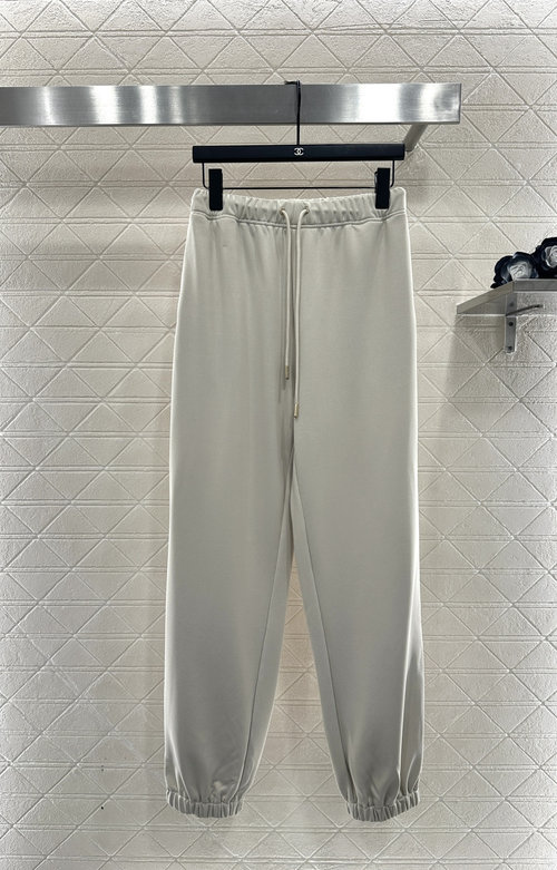 Fendi Elastic Waist and Cuff Drawstring Casual Trousers with Zippered Pocket