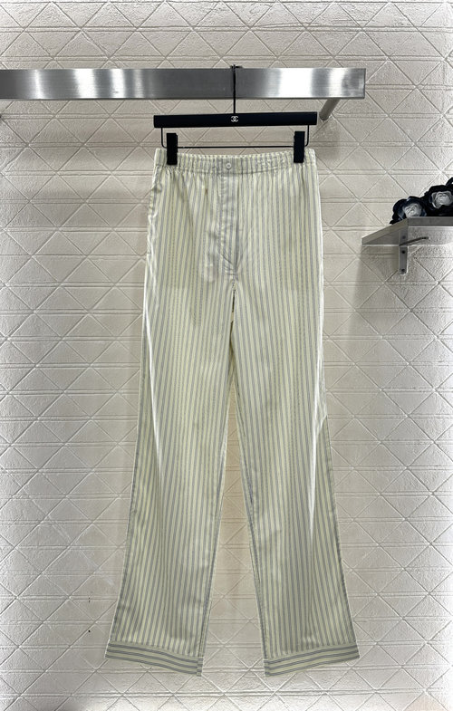 Miu Miu Custom YB Imported Cotton Twill Trousers with Embroidered Logo, Stylish Appearance