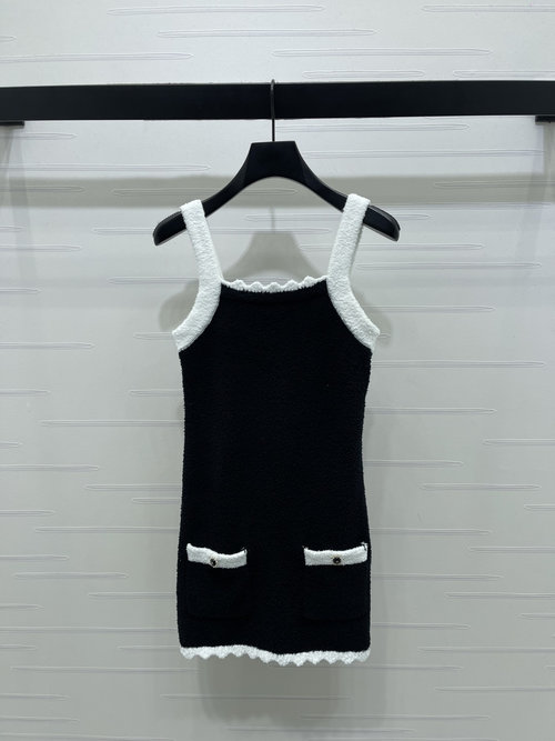 Chanel Black-White Knit Sling Dress, A Versatile Garment