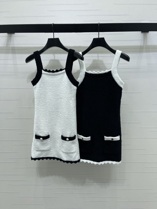 Chanel Black-White Knit Sling Dress, A Versatile Garment
