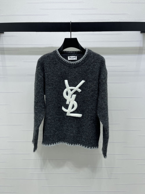 Yves Saint Laurent High - quality Contrast Pullover Knit Sweater
