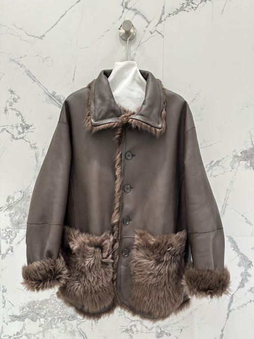 Yves Saint Laurent Exclusive Imported Toscana Fur Coat with Double-Sided Design and H Shape