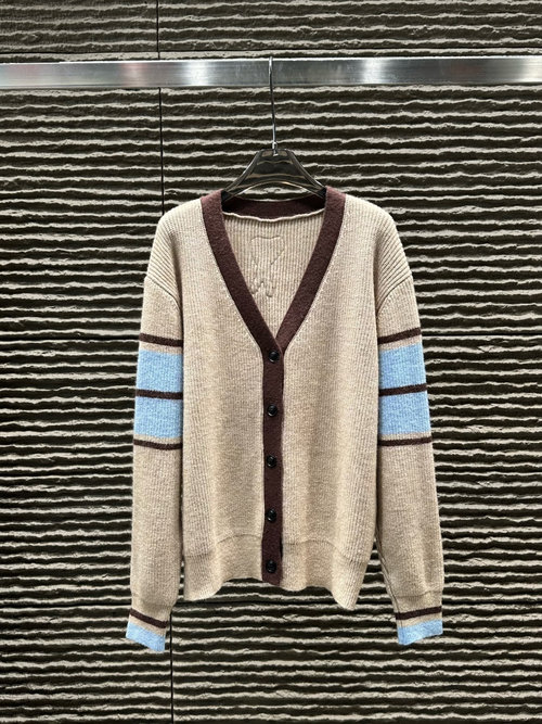 Ami New Arrival: Embroidered Heart Open-Front Cardigan