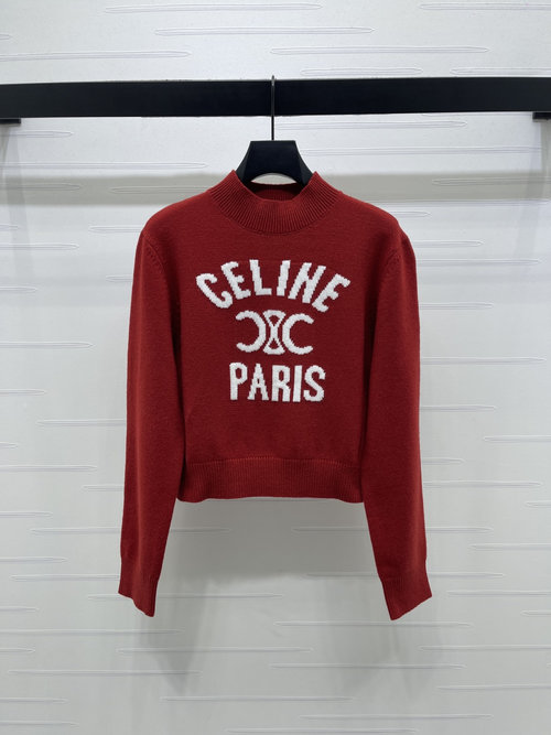 Celine High-Quality Wool Turtleneck Pullover with Hooked Pattern