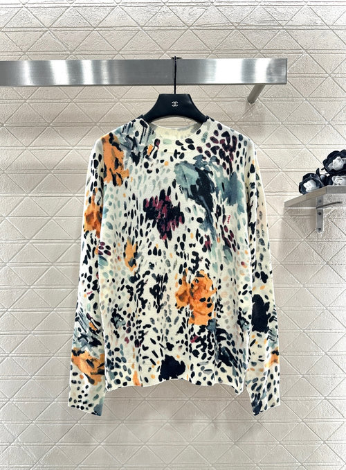 Fendi Customized Wool Knit Pullover with Oil Painting Pattern and Premium Texture