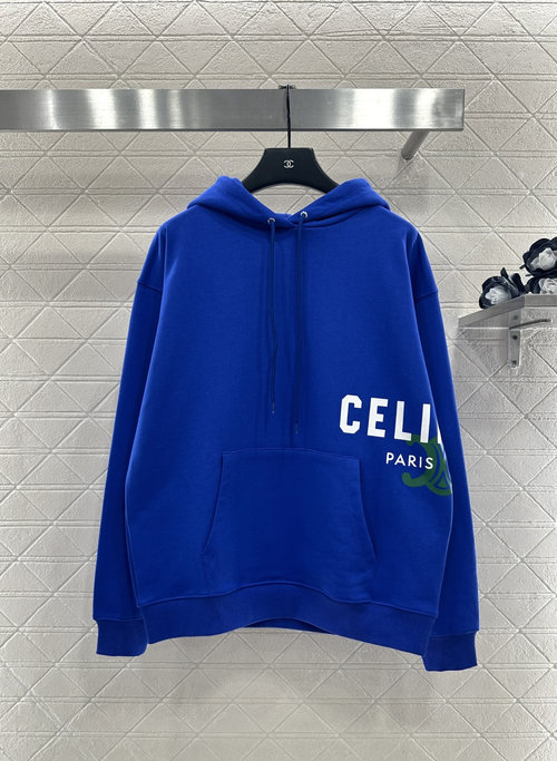 Celine Custom Cotton Hoodie with Embroidered Logo in Multiple Color Options