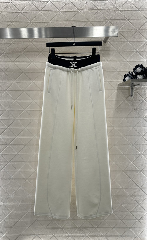 Celine Cozy Fleece Webbing Trousers with Arch Logo