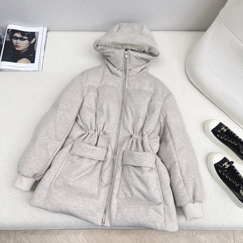 Loro Piana Eco-Friendly Fur-Collar Hooded Down Jacket with Waist Drawstring