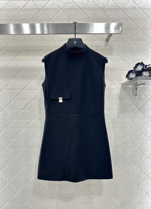 Louis Vuitton Elegant Flip - Lock Pocket Vest Dress in Fine Wool