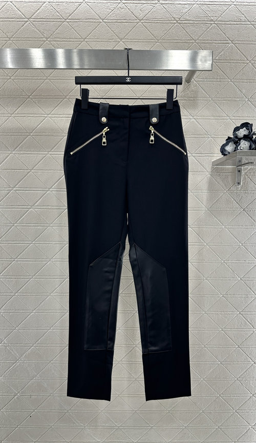 Louis Vuitton Patchwork and Zipper High-elasticity Trousers, Stylish and Versatile