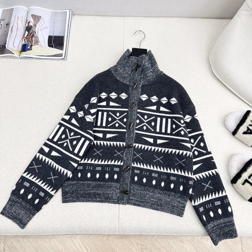 Loro Piana Vintage Fair Isle Pattern Wool Cardigan