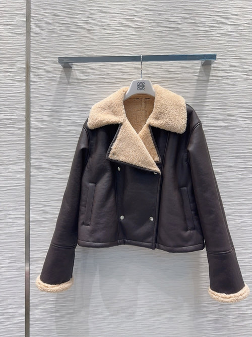 Loewe Fashionable 100% PU Leather Garment with Unique Design and Fine Craftsmanship