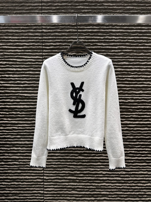 Yves Saint Laurent Pullover Sweater with 3D Towel Embroidery