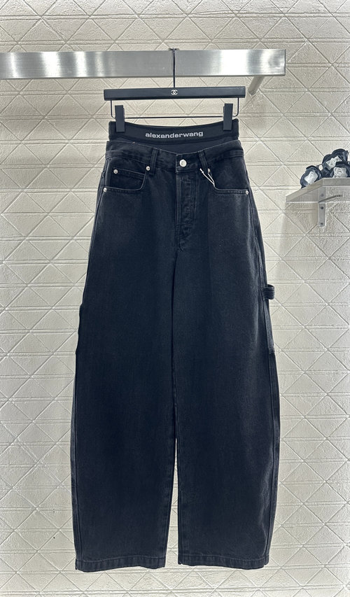 Alexander Wang Straight-leg Jeans with Removable Waistband and Distinctive Details
