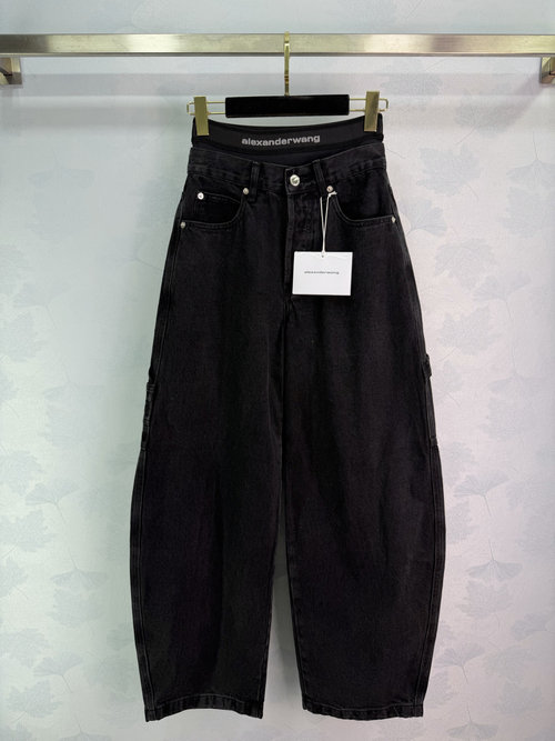 Alexander Wang High-waisted Black Wide-leg Jeans for Street Style
