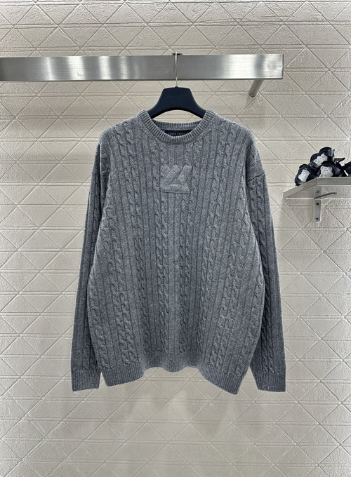Louis Vuitton Loose - Fit Wool Knit Pullover with 3D Letter Embellishment