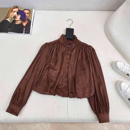 Chanel Eco Suede Collared Cropped Coat, Stylish