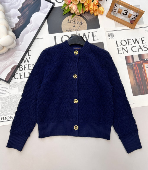 Louis Vuitton Stylish Four - Leaf Clover Jacquard Knit Cardigan