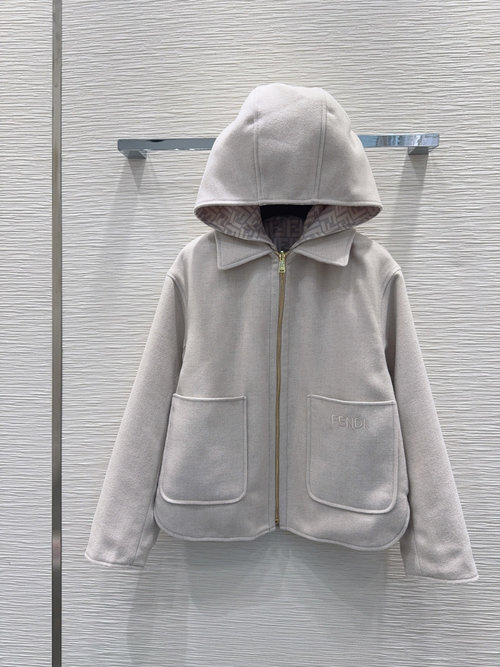 Fendi Stylish Double-sided Woolen Coat with Good Drape